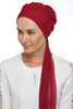 Tulle Multi-way Wrap Turban - Red (1365600993324)