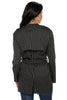 Striped Belted Jacket- Black & Taupe (8409383889)
