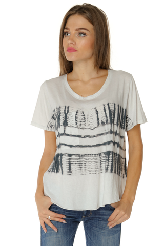 Tie Dye top with Layered Draping Back- Charcoal - Gingerlining (7730492744)
