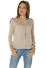 Shoulder Patch Knit Top- Taupe - Gingerlining (7730502664)