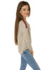 Shoulder Patch Knit Top- Taupe - Gingerlining (7730502664)