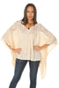 Melange V Neck Lace Top - Natural - Gingerlining (9044492049)