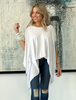 Short Sleeves Poncho Top - White (4170129014917) (5834677420186)