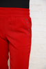 Cropped Length Crepe Joggers With Elastic Waist & Silver Toned Grommets - Red (6950561022126)