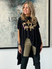Short Sleeves Poncho Top - Black / Perfectly Imperfect (4170133962885)