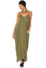 Spaghetti Strap Maxi Dress - Olive - Gingerlining (9366293137)