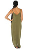 Spaghetti Strap Maxi Dress - Olive - Gingerlining (9366293137)