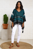 Open Sides Poncho Top With Sequin - Blue/Silver (6952942469294)