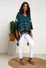 Open Sides Poncho Top With Sequin - Blue/Silver (6952942469294)