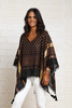 Open Sides Poncho Top With Sequin - Brown/ Gold (7044735664302)