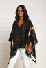Open Sides Poncho Top With Sequin - Dark Brown/ Gold (7044742742190)