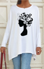 Dolman Top / White With Black Floral Hair Print (5747408076954)