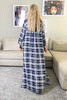 Checkered Kimono With Side Pockets - Navy (6659312681134)