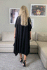 Mid Length kaftan Dress/Black With Dancer Print (6666521903278)