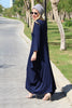 Princess 3/4 Sleeves V-Neck Cotton Maxi Dress - Navy (3946610917420)