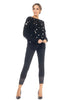 Jeans With Sequins And Embroidery - Black (4368610689157)