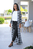 Checkered Kimono With Side Pockets - Black (6595226632366)