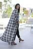 Checkered Kimono With Side Pockets - Black (6595226632366)