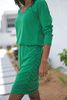 Draped Cotton Jersey Long Sleeves Dress (6596045799598) (6614033170606)