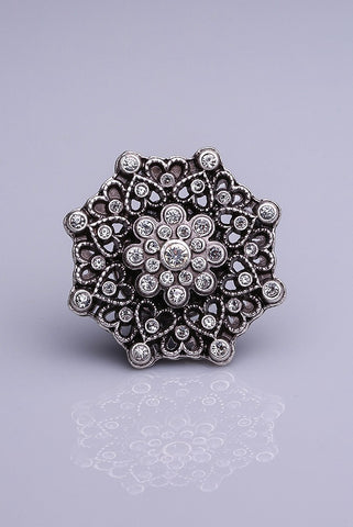 Silver Plated Magnetic Brooch - Crystal Stones (1873044701228)
