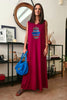Sleeveless Long Dress With Sadu Hamsa (7321655247022)