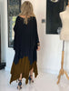 Long Sleeves Poncho Top - Black/All You Need Is Love (4565423489157) (7482808008948)