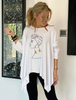 3/4 Sleeves Poncho Top - White/African Lady (4360075116677)