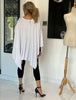 Freedom Long Sleeves Poncho Top - White / Black (5667800481946)