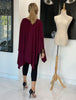 Long Sleeves Poncho Top - Maroon/Lion Face (4360075640965)
