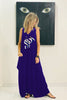 Freedom Sleeveless V Neck Cotton Maxi Dress - Blue (4982070214789)
