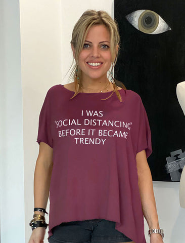 Social Distancing Get It Right Tee - Maroon (4990526881925)