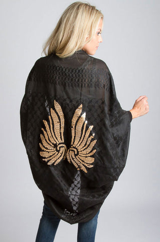 All Day Kimono Cardi With Wings- Black (1185471889452)